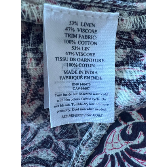 Women's Faherty Navy Pink Floral Sleeveless Dress M - Picture 5 of 7